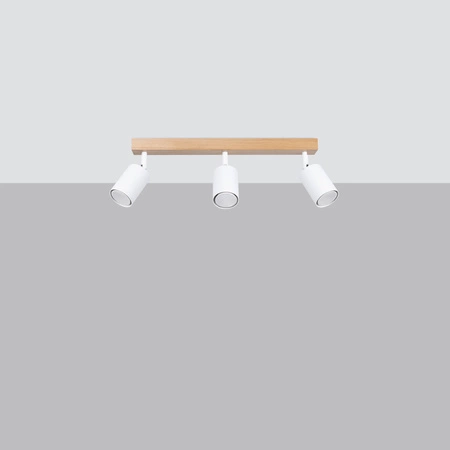 Lampa Sufitowa Oprawa Natynkowa SPOT TUBA Reflektor 3x GU10 Punktowa Ruchoma Tubularna Biała Brązowa Nowoczesna Verdo Sollux