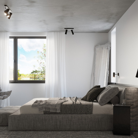 Lampa Ścienna Oprawa Natynkowa Kinkiet GU10 SPOT TUBA Reflektor Ruchoma Tubularna Czarna Nowoczesna Direzione Sollux