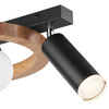 Lampa Sufitowa OTIS 2xG9 + E27 Czarna Drewniana LM - 3.214 / A Lamkur