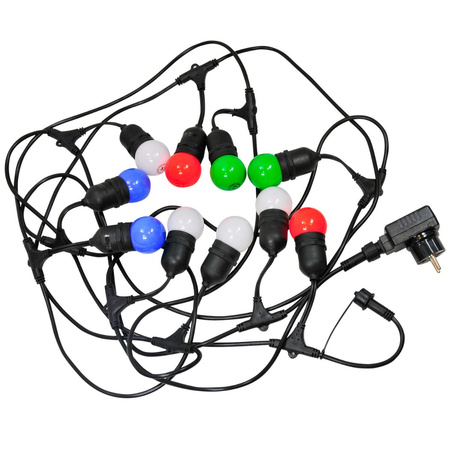 Girlanda Ogrodowa Zewnętrzna Łańcuch Świetlny PARTY 5,6m 10xE27 kolorowa RGB 6W GOLDLUX (Polux)
