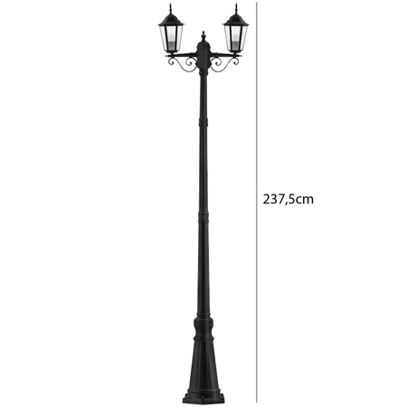Lampa Ogrodowa Stojąca LED Słupek 238cm E27 Latarnia Zewnętrzna Dekoracyjna