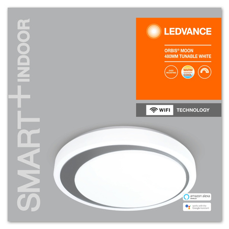 Plafon LED lampa sufitowa szara ORBIS Moon 32W 3300lm ciepła-zimna 48cm SMART+ WiFi LEDVANCE