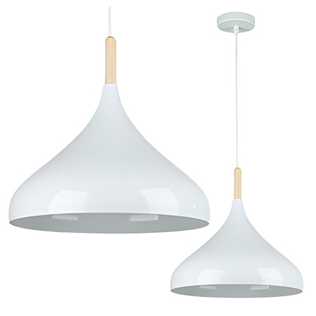 Lampa Sufitowa Oprawa Wisząca Zwis E27 Biała Brązowa Miko Masterled