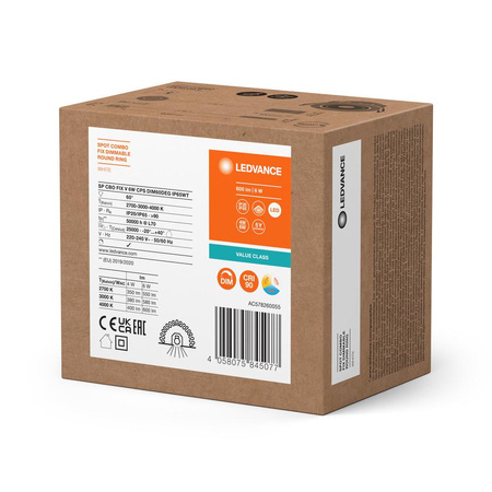 Panel LED Oprawa Podtynkowa Punktowa 6W 600lm CCT Ściemnialna Oczko Spot Biały Downlight Slim Ledvance