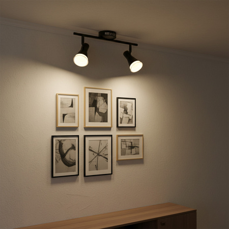 Lampa sufitowo-ścienna ruchoma regulowana 8,4W LED BERG 2 czarny 3000K GOLDLUX (Polux)