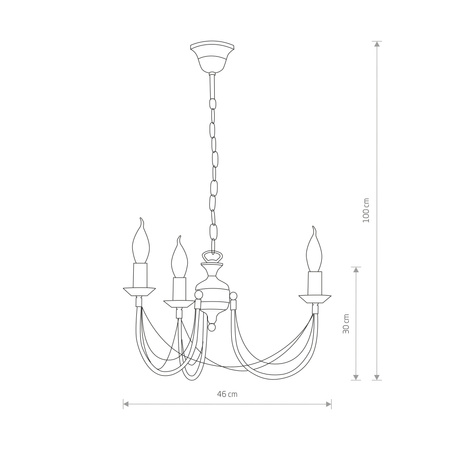 Lampa Sufitowa Żyrandol 3x E14 Czarna Klasyczna ARES 204 Nowodvorski