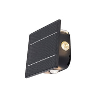 Lampa Ogrodowa Solarna Kinkiet Elewacyjny LED 0.5W 50lm 3000-6000K CCT Ściemnialna IP54 z Czujnikiem Zmierzchu Timer Czarny Nowoczesny Emmen Rabalux