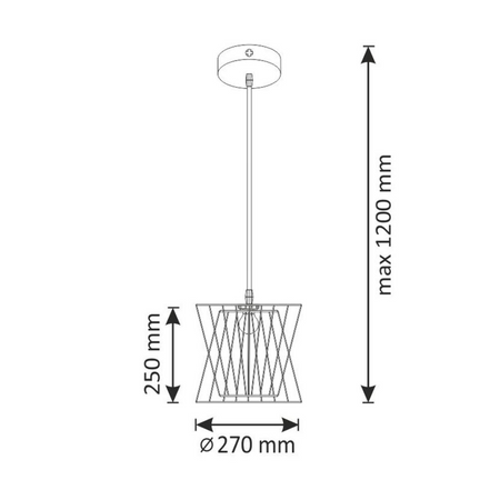 Lampa wisząca sufitowa półkula VARBERG IL MIO w stylu boho stal + sznur 1x E27 GOLDLUX (Polux)