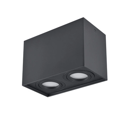 Oprawa sufitowa natynkowa Hadar Q2 2xGU10 ruchoma prostokąt czarna
