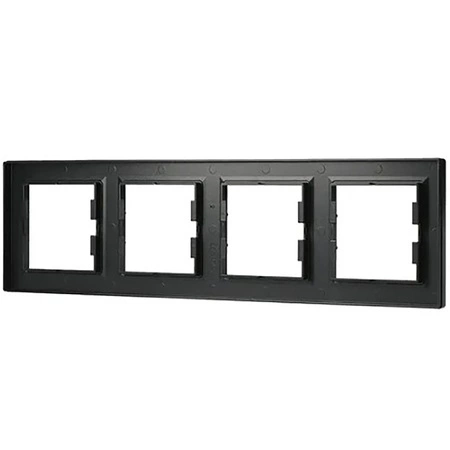 Ramka 4-krotna Pozioma Do Gniazda Poczwórna Asfora Antracyt