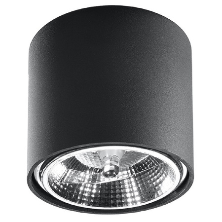 Lampa Sufitowa Oprawa Natynkowa SPOT TUBA GU10 Cylindryczna Czarna Nowoczesna Tiube Sollux