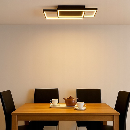 Lampa Sufitowa Żyrandol LED 45W CCT GALAXIS POLARIS Czarny + Pilot Sterujący