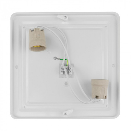 Plafon LED Lampa Sufitowa Natynkowa 2x E27 Czarna Kwadratowa Ecolight