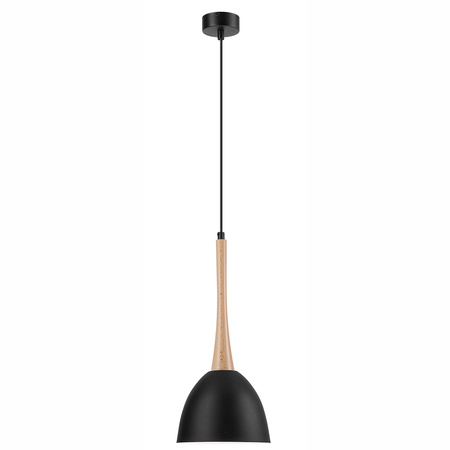 Lampa Wisząca Sufitowa VANESSA E27 Czarna Drewniana LM-1.1/77 Lamkur