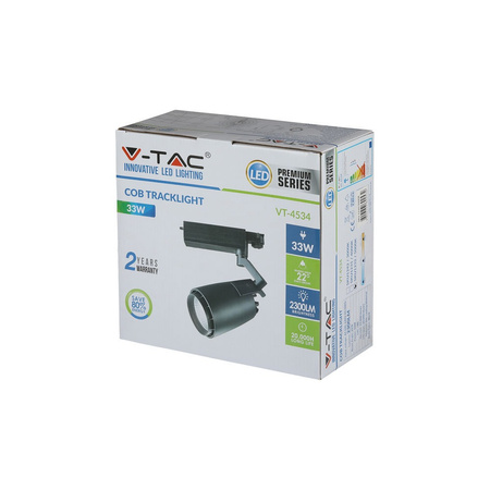 Reflektor szynowy LED 33W 5000K Czarny COB VT-4534 V-TAC