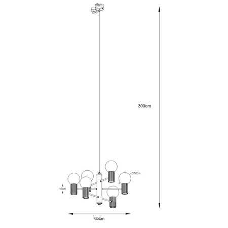 Lampa Wisząca Żyrandol 6x G9 Aluminiowa Zielony Oliwkowy Halo French Sky SL.1832 Sollux