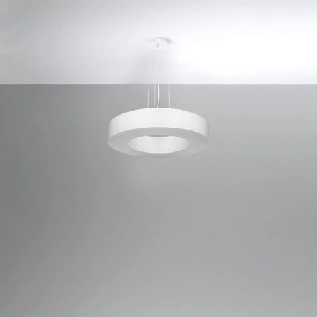 Lampa Sufitowa Wisząca Zwis 5x E27 Żyrandol Okrągła Biała Minimalistyczna Saturno Sollux