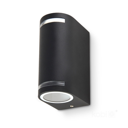 Lampa Ogrodowa Kinkiet Elewacyjny Zewnętrzny 2x GU10 IP44 Czarna Quazar Kobi