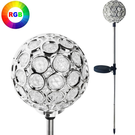 Lampa ogrodowa LED solarna PLASTER wbijana RGB 70cm VOLTENO