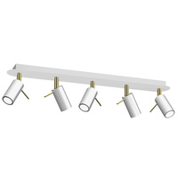 Lampa Sufitowa PRESTON Złota Biała 5x mini GU10 Milagro