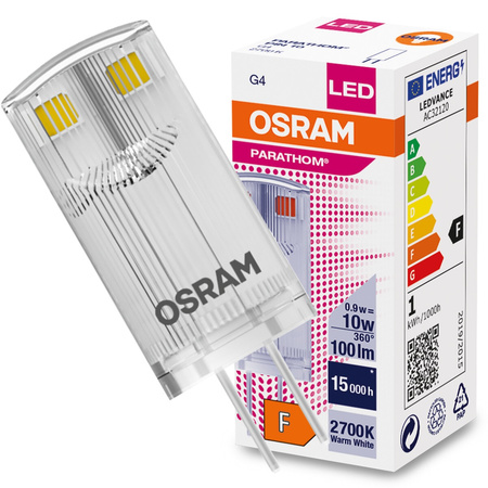 Żarówka LED G4 KAPSUŁKA 0,9W = 10W 100lm 2700K Ciepła 320° 12V OSRAM Parathom