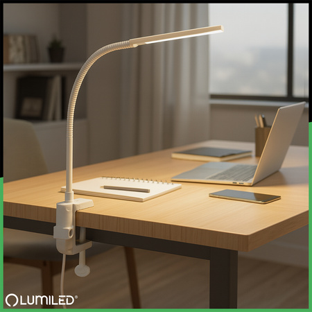 Uchwyt Do Lampek Biurkowych Zacisk Klips do Blatu Biały Lumiled