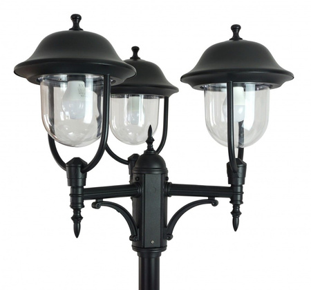 Lampa Ogrodowa Zewnętrzna Słupek LATARNIA E27 Prince OGMWN 3 O 195-295cm czarny Su-Ma