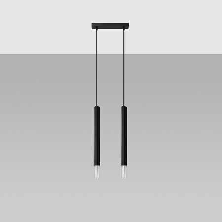 Lampa Sufitowa Oprawa Natynkowa SPOT TUBA 2x G9 Wisząca Zwis Tubularna Czarna Nowoczesna Wezyr Sollux