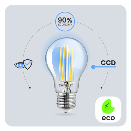 Żarówka LED E27 A60 7W = 60W 806lm 4000K Neutralna 360° FILAMENT LUMILED