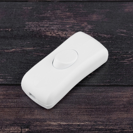 Włącznik przełącznik kołyskowy na przewód skręcany biały