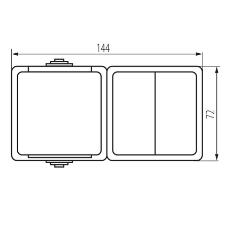 Łącznik Świecznikowy Gniazdo Zasilające Ochrona Styków 10A Uziemienie IP54 Prostokątne Szare TEKNO Kanlux