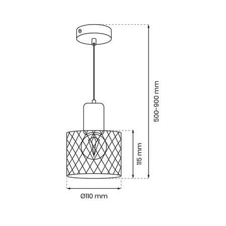 Lampa Wisząca Sufitowa SOBRESA 1xE27 Milagro