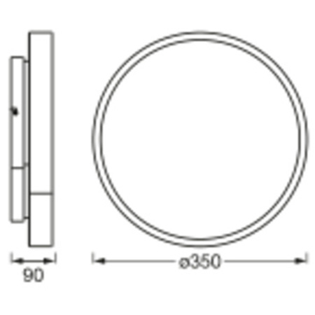 Plafon LED Lampa Sufitowa ORBIS BACKLIGHT 28W 2400lm RGB CCT 35cm SMART+ WIFI LEDVANCE czarna