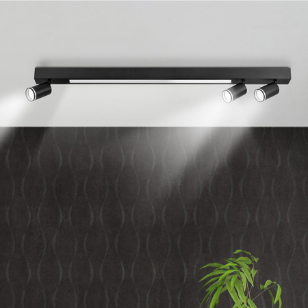 Lampa Sufitowa Reflektor Punktowy 3x GU10 Listwa LED 4000K Czarna PARIS Sanico Goldlux
