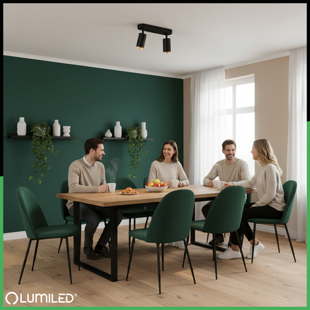 Lampa Sufitowa Reflektor LED 2x GU10 Tuba Spot ELIGIS Czarny LUMILED