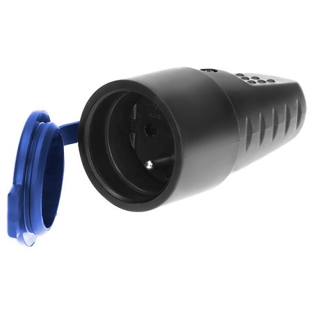 Gniazdo hermetyczne gumowe 16A 230V IP44 z klapką i uziemieniem