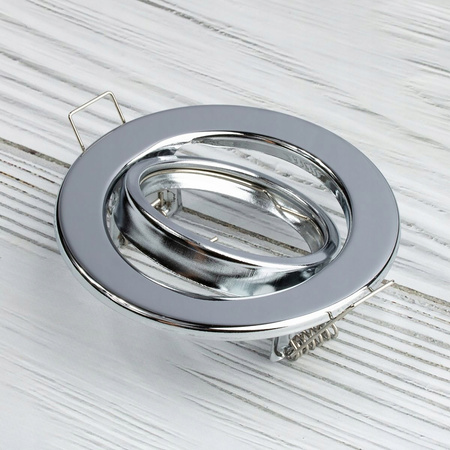 Oprawa HALOGENOWA Podtynkowa Ruchoma Okrągła AURELI Chrom Blacha MR16 GU10