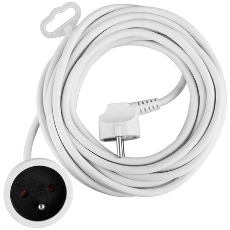 Przedłużacz Sieciowy Kabel z Uziemieniem Listwa Zasilająca 1 Gniazdo 7m Biały Sznur Lendo Lumiled