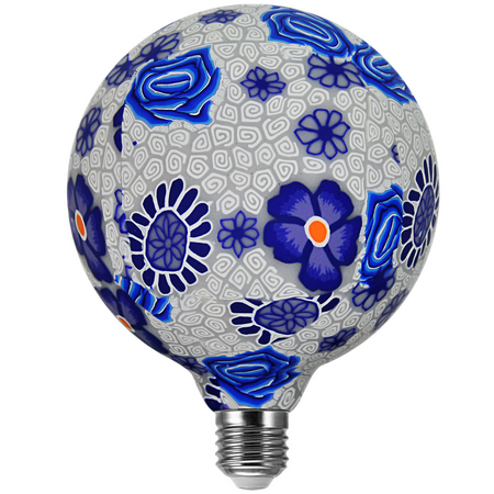 Żarówka LED E27 G125 4W 1900K Ciepła 360° Filament GOLDLUX (Polux) Folk Blue Dekoracyjna