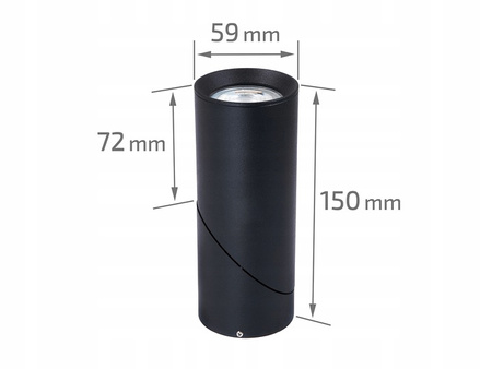 Lampa ścienna kinkiet GU10 LED ruchomy czarny Tuba Spot RITA