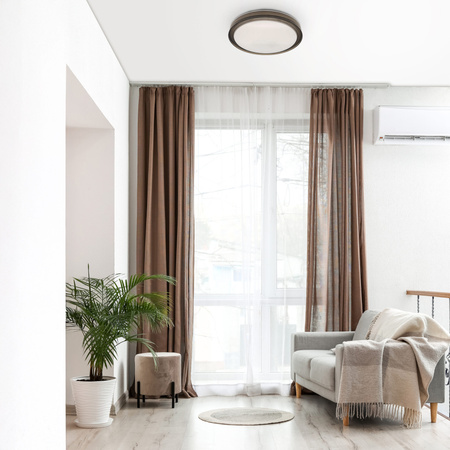 Plafon LED Oprawa Sufitowa 48W 5300lm CCT 120° Biała Czarna IP44 Pilot Ściemnialna Halina Sanico Goldlux