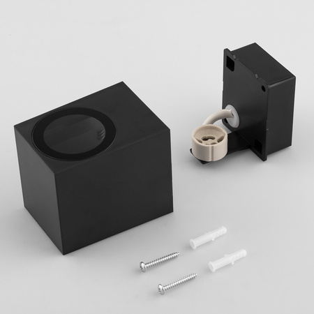 Kinkiet Ogrodowy Elewacyjny Lampa Zewnętrzna GU10 ALLIUM Czarna Kwadrat LUMILED