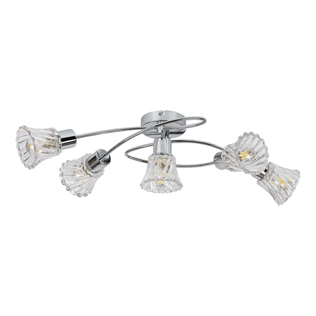 Lampa Sufitowa Żyrandol 5x E14 Chrom Klasyczny Hestia Rabalux