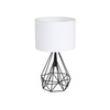 Lampka stołowa stojąca TRIANGOLO 1x E27 Czarno-biała Metal + tkanina Milagro