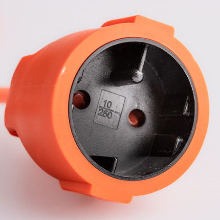 Przedłużacz Ogrodowy Kabel Budowlany Pojedynczy 1 Gniazdo 10m Pomarańczowy Sznur GRIDEN Lumiled