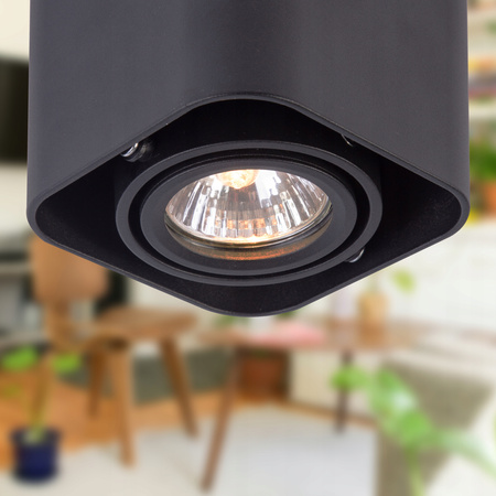 Oprawa Natynkowa Halogenowa Tuba Reflektor Spot GU10 Kwadratowa Ruchoma Czarna Masterled