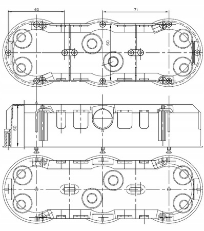 Puszka Elektryczna Potrójna PK60 3x68 Głęboka do Płyt Gipsowych Regips + Wkręty PAWBOL