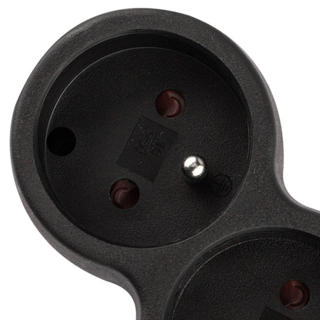 Przedłużacz Sieciowy Kabel z Uziemieniem Listwa Zasilająca 4 Gniazda 5m Czarny Sznur Lendo Lumiled