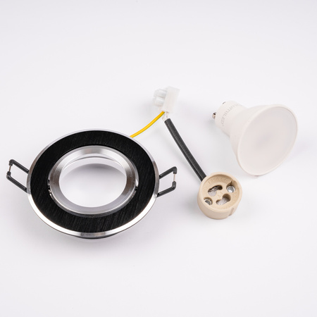 Oprawa Halogenowa Podtynkowa Okrągła Ruchoma TRIX 3w1 GU10 6W 4000K Czarny LUMILED