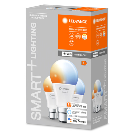 3PAK Żarówka LED B22d A60 9W 806lm 215° SMART+ WiFi CCT Ściemnialna Classic LEDVANCE